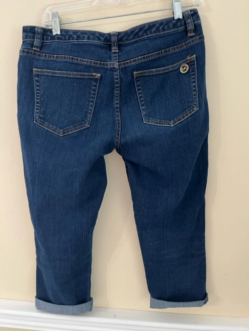 MICHAEL KORS Blue Dark Wash 5 Pocket Cropped Cuffed Skinny Jeans 6